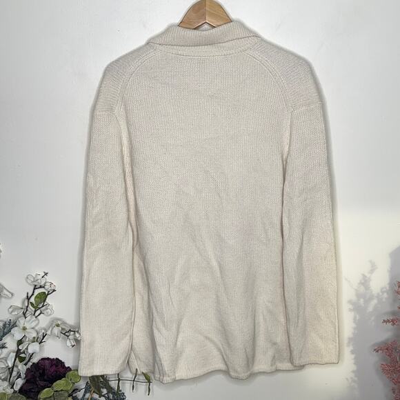 J. CREW Double Breasted Sweater Blazer Ivory Cream Merino Wool {73} - Picture 3 of 6